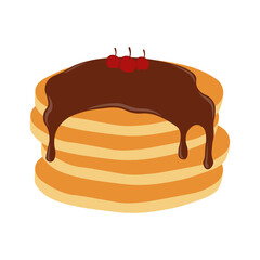 National Pancake Day Celebration. Vector Illustration in Cartoon Style.