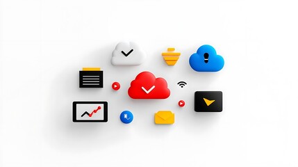 Fototapeta premium Cloud Computing Network and Data Storage