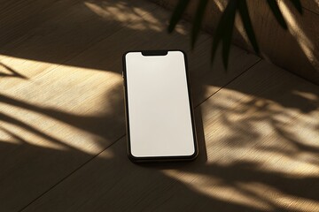 Elegant Smartphone Mockup on Wooden Surface