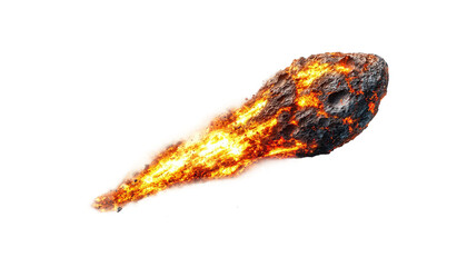 massive fireball asteroid falling diagonally from earth png