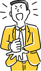 閃いて笑顔になる男性社員