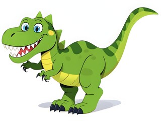 Fototapeta premium Cartoon style vector illustration. Cute Tyrannosaurus Rex dinosaur on white background,art,dino,rex,character