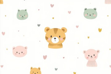 Seamless tile background. Design a cute and playful phone wallpaper featuring a pastel-colored background with soft gradients 