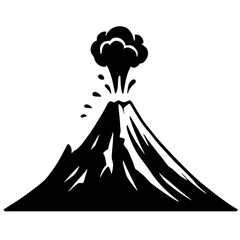 Silhouette of volcano eruption vector design © Breck