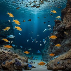 Fototapeta premium Infinite Currents: The Dreamlike Expedition of the Devils Hole Pup fish