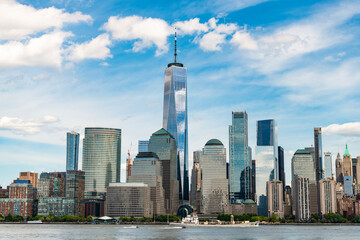 New York from New Jersey. Manhattan's beautiful skyline, New York, United States. Panorama view of New York city skyline in Midtown Manhattan. USA, NYC, NY, Manhattan. New York skyscrapers