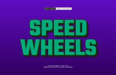speed wheels editable text effect in 3d style