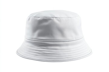 White bucket hat isolated on white background. (7)