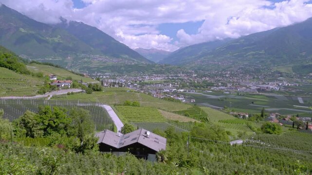 View across the Etschtal Valley towards Meran - Merano, South Tyrol, Italy