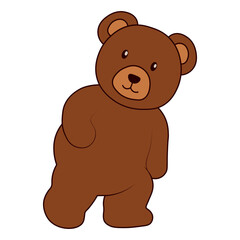 Cute Bear Illustration Isolated on White Background. Vector Character.