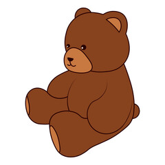 Cute Bear Illustration Isolated on White Background. Vector Character.