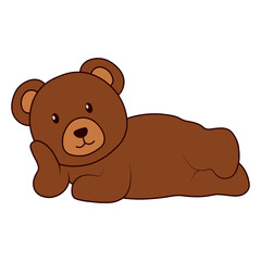 Cute Bear Illustration Isolated on White Background. Vector Character.