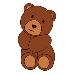 Cute Bear Illustration Isolated on White Background. Vector Character.