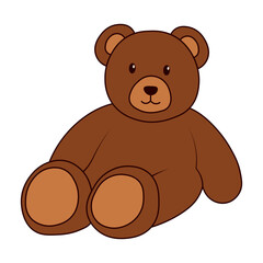 Cute Bear Illustration Isolated on White Background. Vector Character.