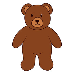 Cute Bear Illustration Isolated on White Background. Vector Character.