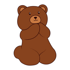 Cute Bear Illustration Isolated on White Background. Vector Character.