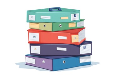 Colorful Stack of Business Folders