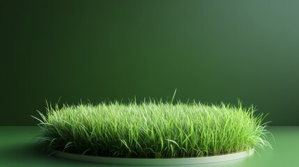 green grass podium circle background
