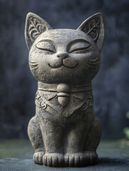 Serene Stone Cat Statue: A Symbol of Tranquility and Good Fortune