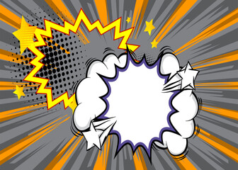 Cartoon Background, comic book backdrop. Retro vector comics pop art design.