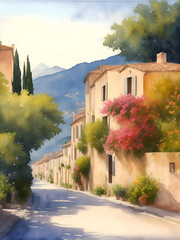Nice French Landscape Painting Illustration Art