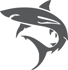 Shark silhouette flat illustration on isolated background