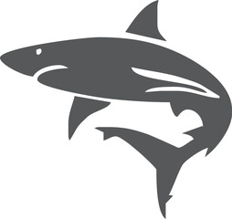 Shark silhouette flat illustration on isolated background