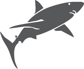 Shark silhouette flat illustration on isolated background