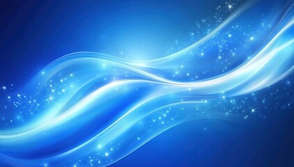 Abstract Blue Waves with Sparkling Lights: Elegant Design for Digital Backgrounds, Websites, and Presentations, Perfect for Visual Inspiration