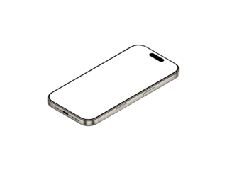 High-Resolution Transparent Smartphone Mockup for App, Design Presentation and Motion Graphics | Detailed PNG Format | Natural Titanium Color