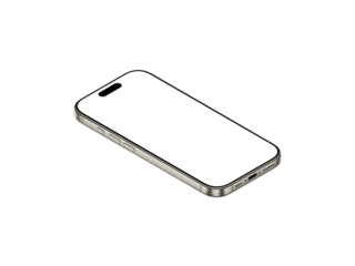 High-Resolution Transparent Smartphone Mockup for App, Design Presentation and Motion Graphics | Detailed PNG Format | Natural Titanium Color