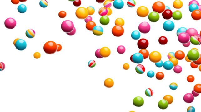 colorful candy isolated on transparent white background, clipping path