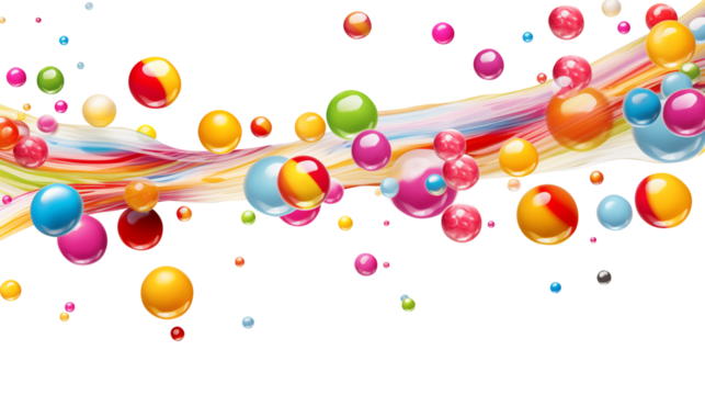 colorful candy isolated on transparent white background, clipping path