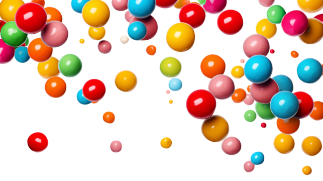 colorful candy isolated on transparent white background, clipping path