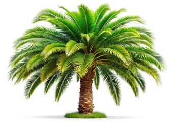 Obraz premium Isolated Palm Tree, White Background Stock Photo, Tropical Plant, Palm Tree Silhouette, High-Resolution Image, Royalty Free, Digital Download, Nature Photography