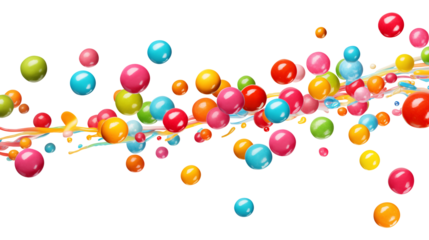 colorful candy isolated on transparent white background, clipping path