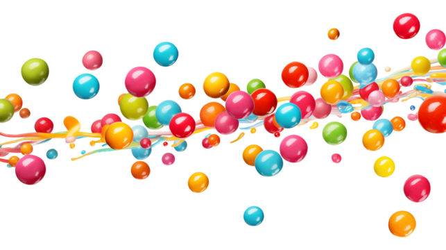 colorful candy isolated on transparent white background, clipping path