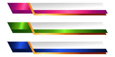 Collection of lower third vector design banners for TV broadcast news, Breaking, Sports