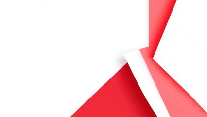 a close up of a red and white paper with a red corner,