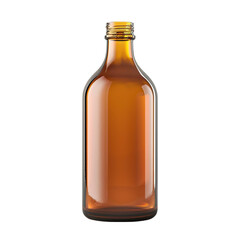 Amber Glass Bottle Mockup Isolated on Transparent Background