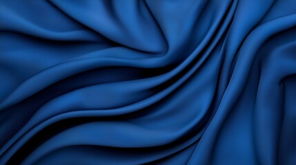 Obraz premium Textured blue fabric draped elegantly, showcasing rich color and depth with soft, flowing folds.