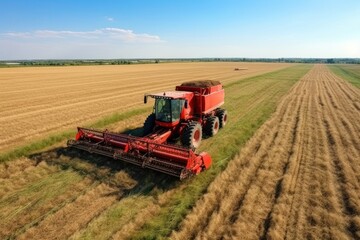 Fototapeta premium Harvester outdoors nature field.
