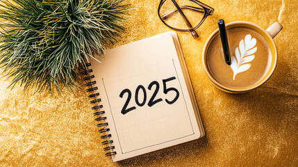 Naklejka premium 2025 happy new year