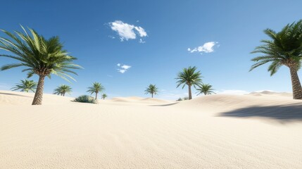 Obraz premium Desert Oasis with Palm Trees