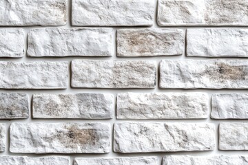 Fototapeta premium Whitewashed brick wall texture background, interior design
