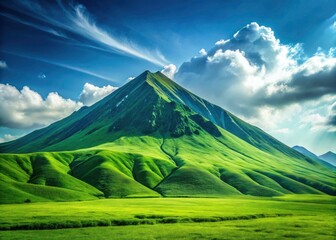 Naklejka premium Minimalist Green Mountain Landscape Photography: Kirpa Backgrounds, Scenic Nature