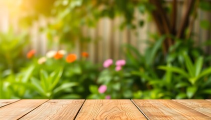 3D-rendered wooden product display podium with a blurred natural background of lush green leaves, perfect for eco-friendly branding.