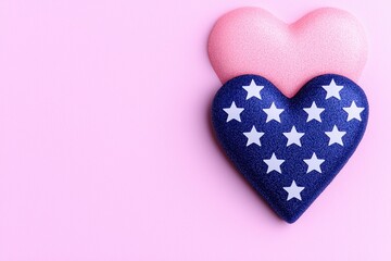 Obraz premium Colorful hearts on a pink background representing love and unity in different cultures.
