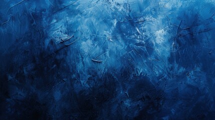 Obraz premium Abstract blue textured painting with dynamic brush strokes and depth