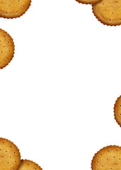 手描きビスケットの縦長デザインの背景フレーム素材